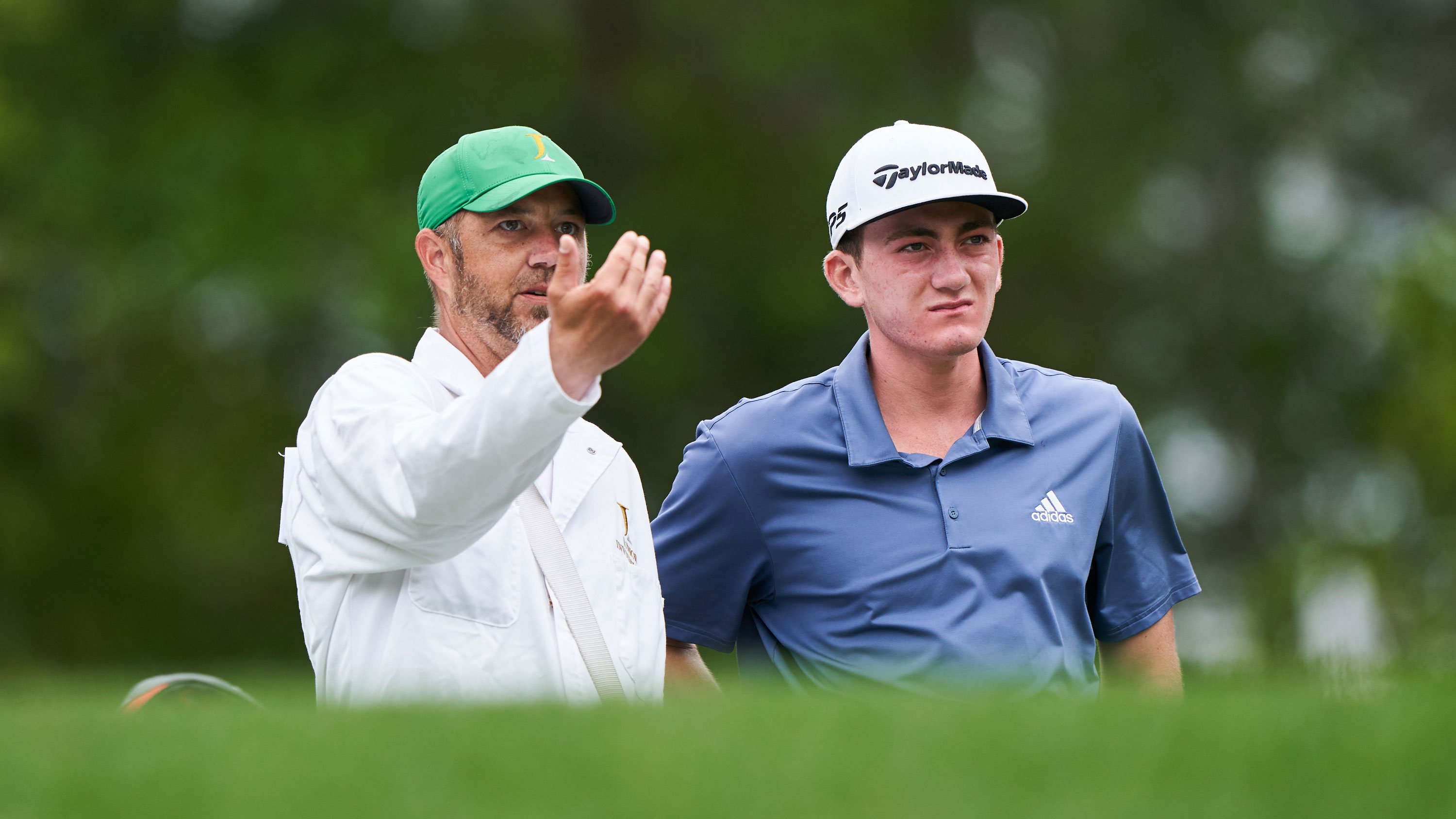 1-14-21_Nick Dunlap and instructor setting up a shot – Greystone Golf & Country Club